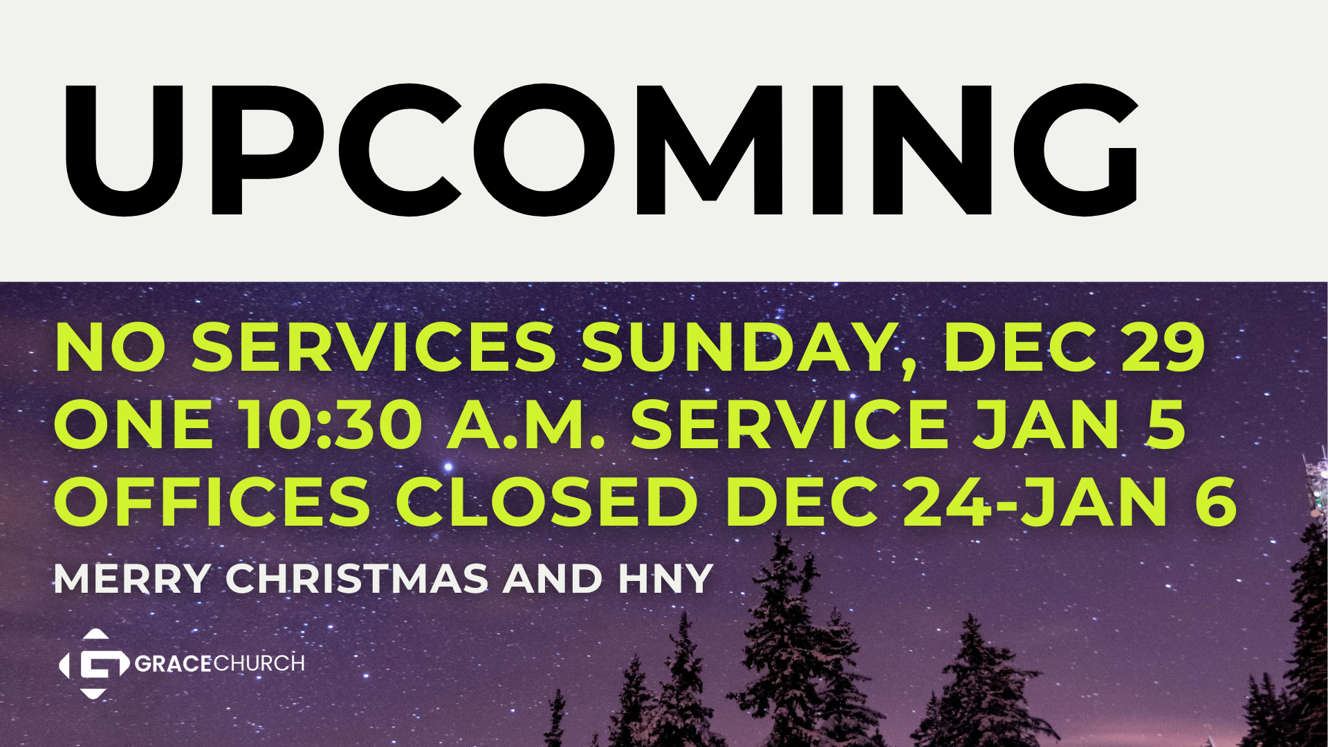 No Services – Sunday, December 29