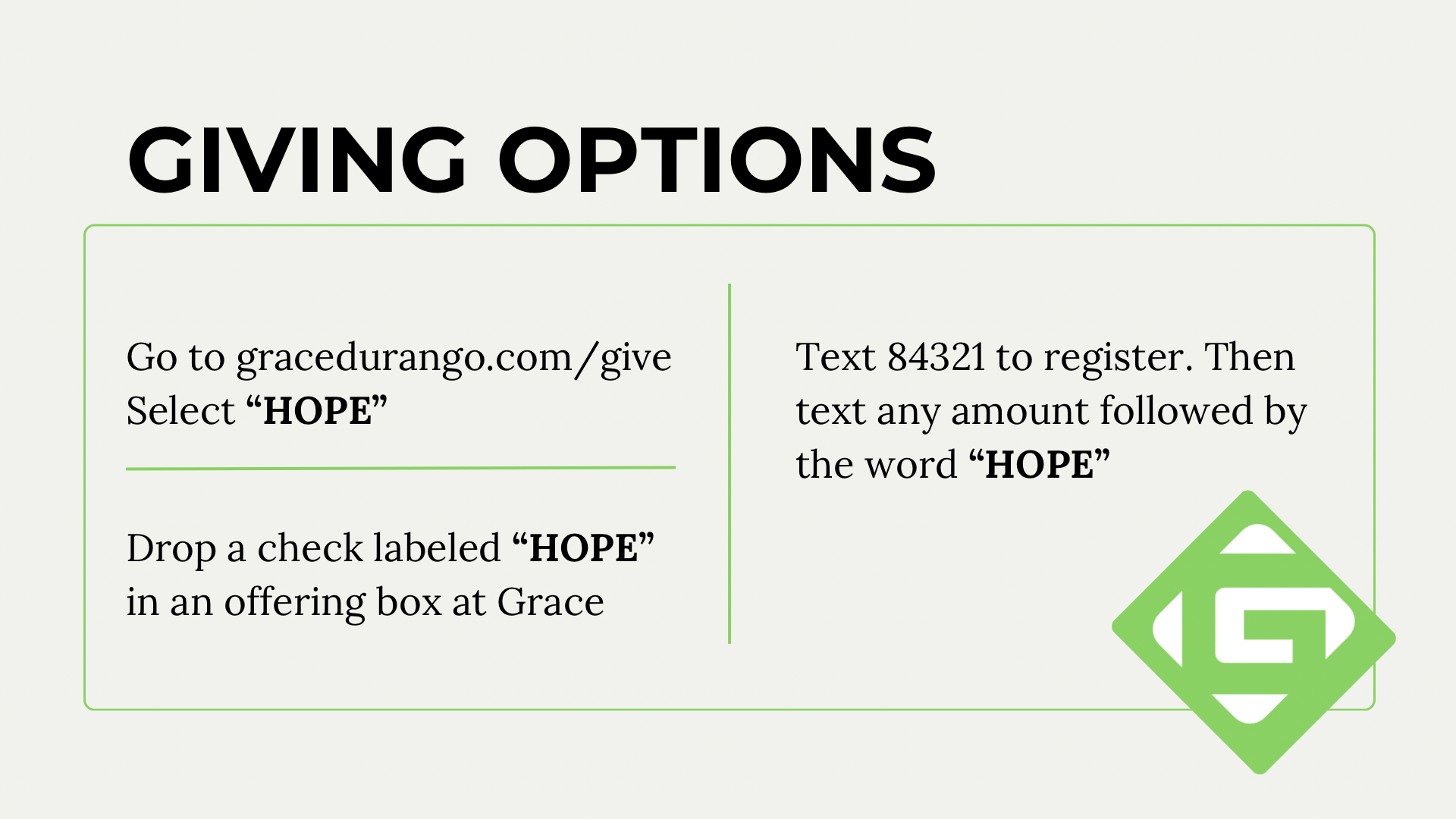 Give to Hope!