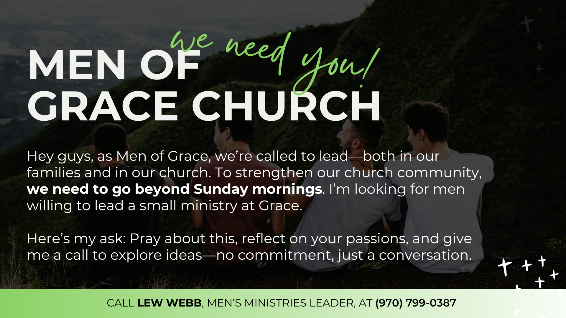 Men of Grace Church…WE NEED YOU!