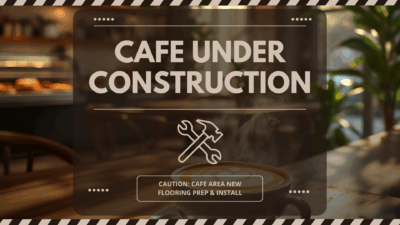 Construction in the Cafe Area