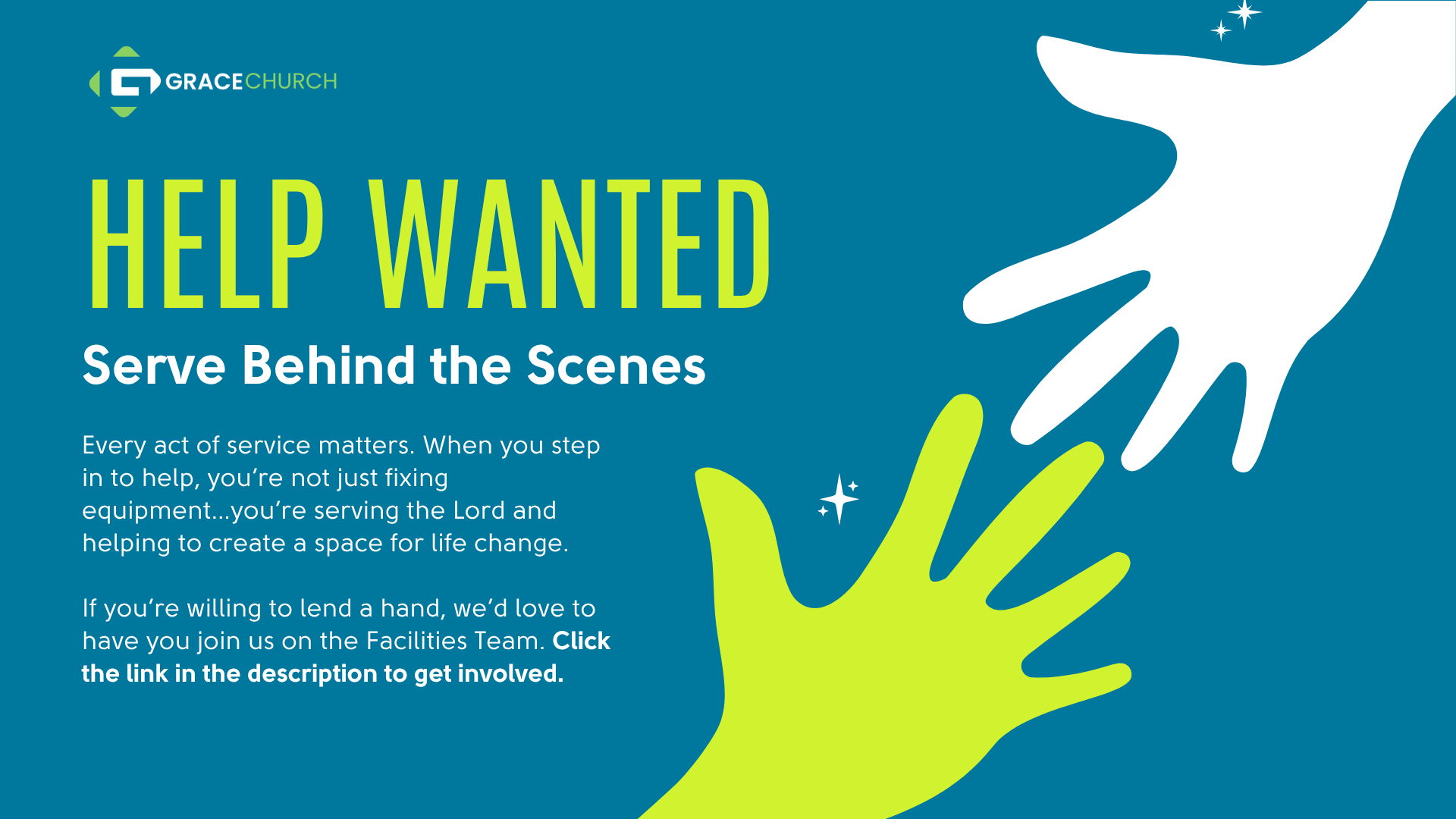 Help Wanted: Serve Behind the Scenes