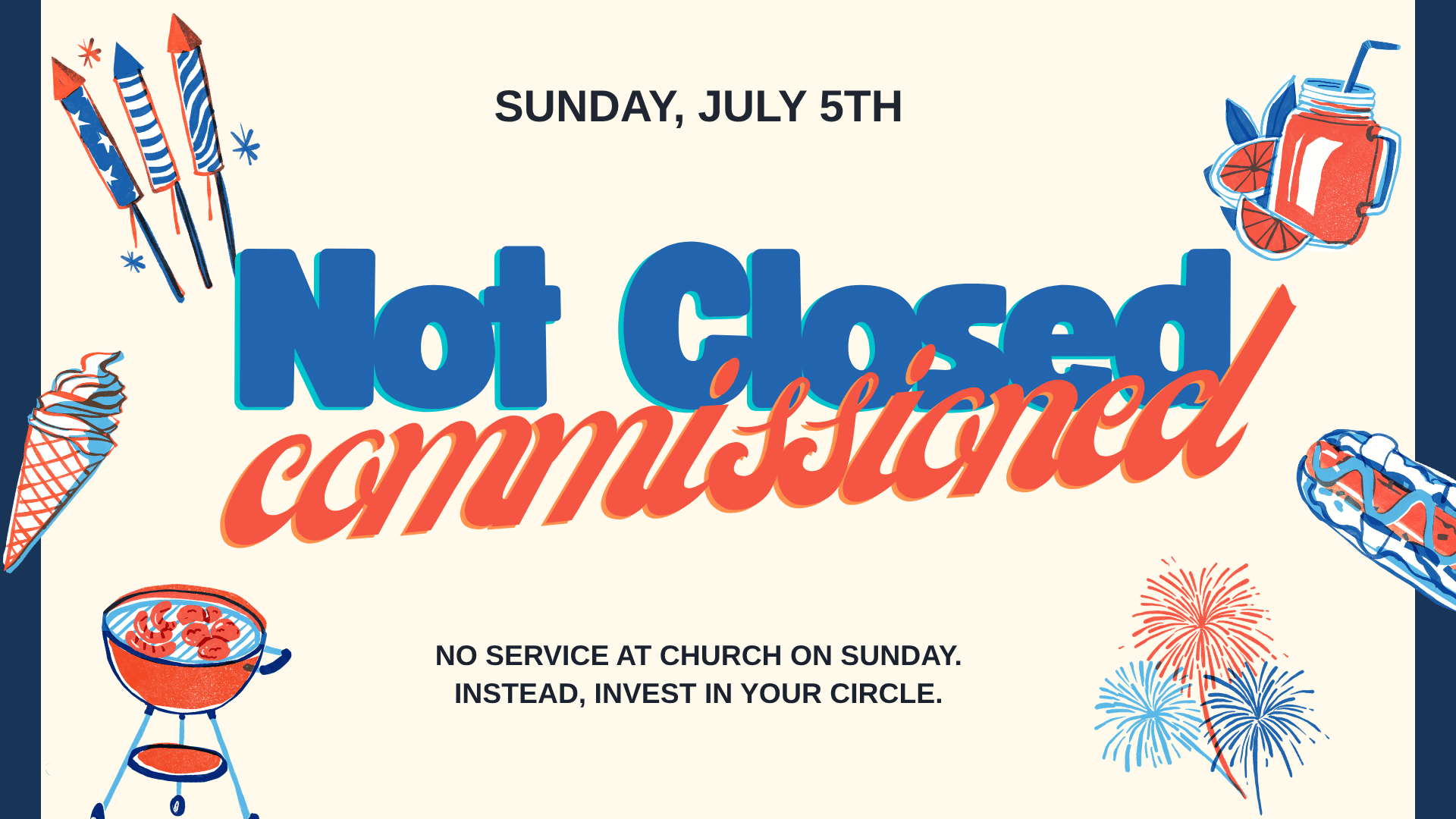 No Services this Sunday!