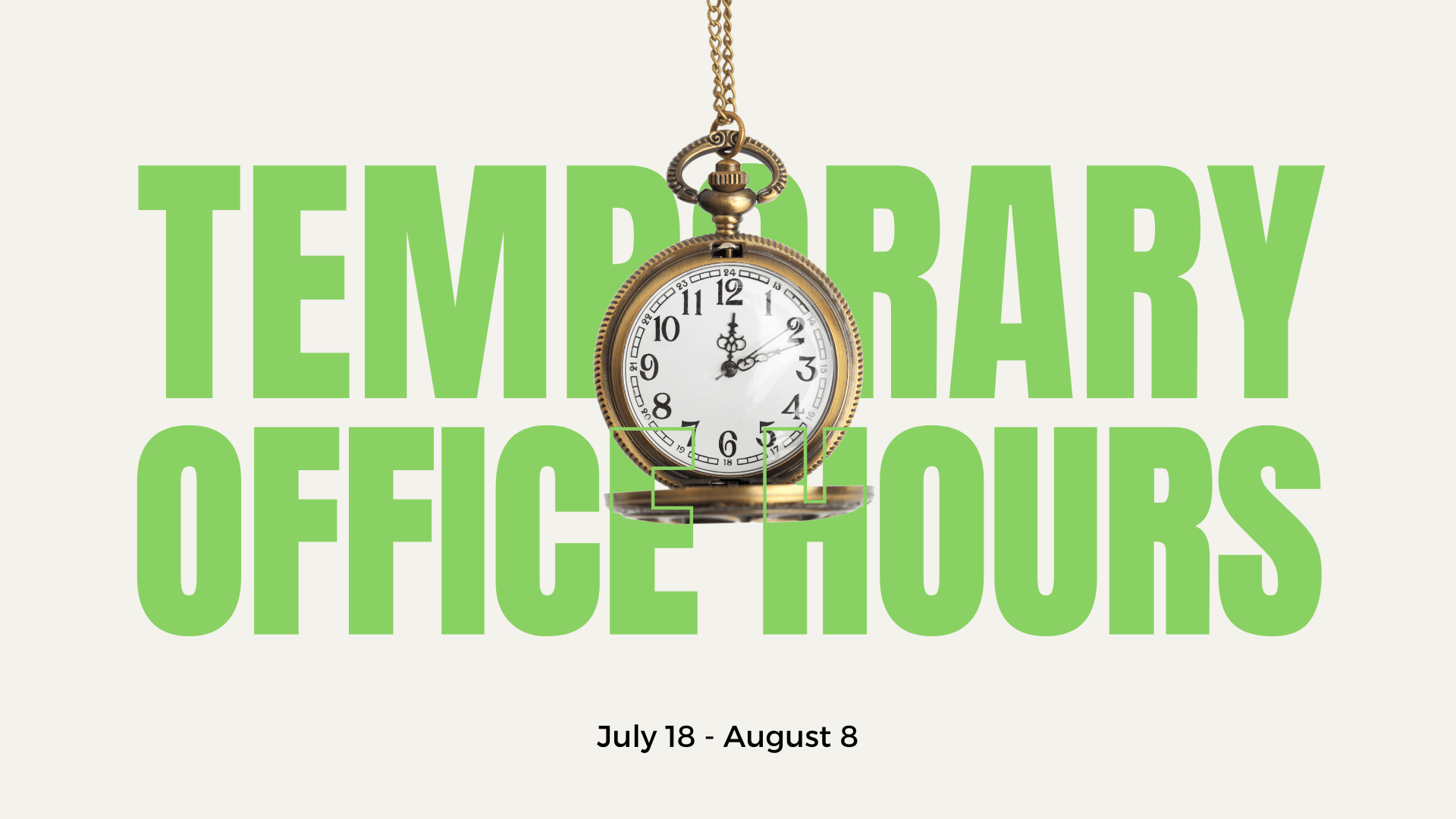 Temporary Office Hours Update